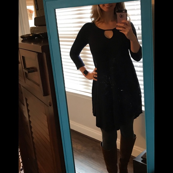 😍ALMOST GONE😍 Navy Blue Swing Dress - Picture 2 of 4